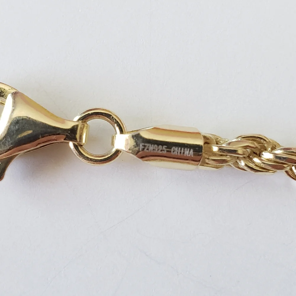 Gold tone 925 Sterling silver Chain Necklace - Picture 3 of 6